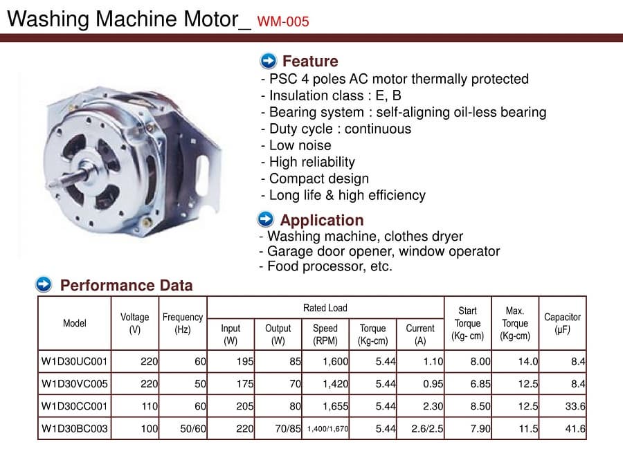 Washing Machine Motor | tradekorea